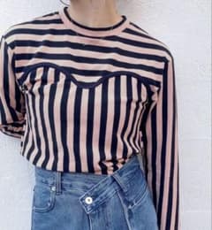 ISOOK/Mixed border bustier longteeピンクのサムネイル