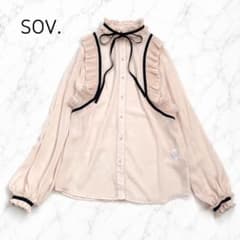 美品　Sov. ソブ　フリルリボンシフォンブラウス　ボウタイ　シアー 美品 Sov. ソブ フリルリボンシフォンブラウス ボウタイ シアー - メルカリ