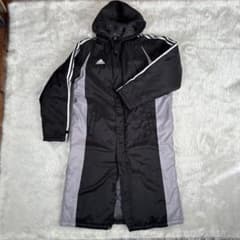 【良品】adidas アディダス ベンチコート ロング丈 Lサイズ