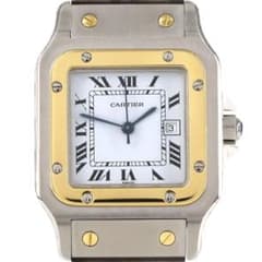 Cartier カルティエ サントスLM コンビ SSxYG 自動巻カレ ガルべ
