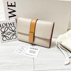 LOEWE ロエベ アナグラム 三つ折り 折り財布 ベージュ レザー 1220