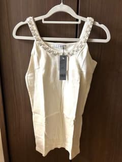 新品未使用　ビーズタンクトップ　JEANASIS ベージュのサムネイル