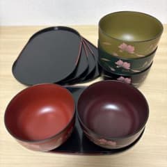 桂由美 どっしり椀 花柄 汁椀 お盆5枚セット お椀 椀 食器 匿名配送