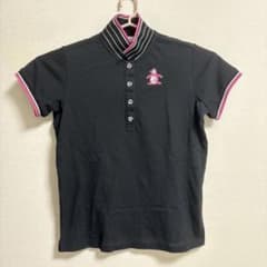 【1点のみ】 Munsingwear レディース ゴルフシャツ ブラック　LLのサムネイル