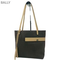 BALLY バリー トートバッグ キャンバス レザー 肩掛け バイカラー ロゴ