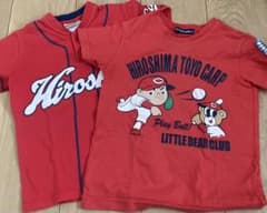 広島カープユニフォームTシャツ100、応援Tシャツ120  2枚セットのサムネイル
