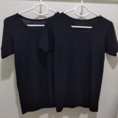 冬用インナー　半袖　160cm/黒/２枚　西松屋のサムネイル