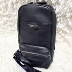 【極美品】 BLACKLABEL ボディバッグ レザー ネイビー 紺 ショルダー 極美品】 BLACKLABEL ボディバッグ レザー ネイビー 紺 ショルダー