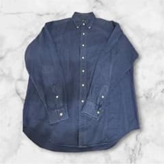 90s Ralph Lauren 長袖ボタンダウンシャツ ネイビーのサムネイル