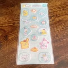 すりガラス風シール　サンリオ　シナモン　ポムポムプリン　ポチャッコ　新品未使用