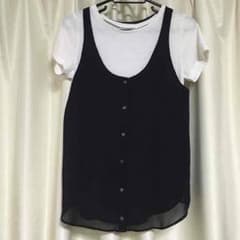 【UNIQLO】レイアードトップス 黒のサムネイル