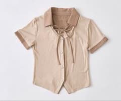 OLIVE des OLIVE ストライプ襟 半袖ブラウスのサムネイル