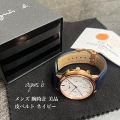agnes b. (アニエスベー) メンズ 腕時計 皮ベルト ネイビー - メルカリ