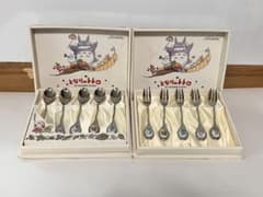 ノリタケ　となりのトトロ ティースプーン 5本セット 美品・箱付き】ノリタケ となりのトトロ スプーン＆フォーク 10本