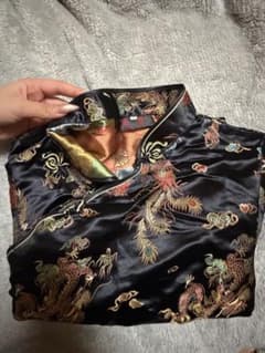 チャイナドレス ミニ丈 ブラックコスプレ衣装mサイズのサムネイル