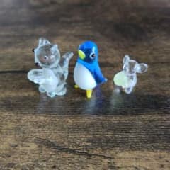 ガラス細工 ミニチュア 動物 3点セットのサムネイル