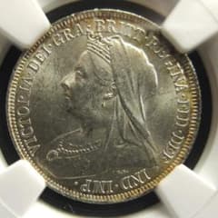 1900 イギリス シリング 銀貨 ヴィクトリア NGC アンティーク コイン