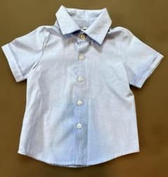 【美品】キッズ 半袖シャツ 90cm ライトブルー 水色 男の子のサムネイル