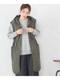 キルティングベスト COMME CA ISM ダウンベスト カーキグリーン