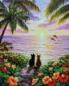 ま*ん様 【黄昏時に】アクリル画 F3 風景画 絵画 - メルカリ