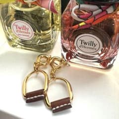 エルメス ピアス エリタージュエケストル PM ゴールド×ゴールド 