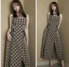 andmary Nadia check long dress - メルカリ