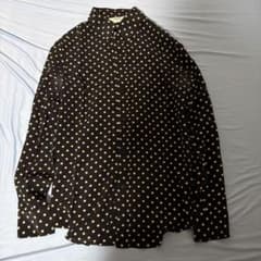 CELINE ドット柄 長袖シャツ ブラック　37 エディ期 CELINE ドット柄 長袖シャツ ブラック 37 エディ期 - メルカリ