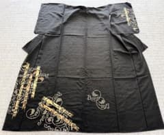 新品 高級 訪問着 正絹 袷 大島紬 たたき染 刺繍 伊達襟付き 濃茶 ゴールド 新品 高級 訪問着 正絹 袷 大島紬 たたき染 刺繍 伊達襟付き 濃茶