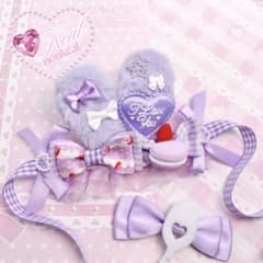 綺様専用 ぬい服 ぬい ヘッドドレス パフェ いちご 10cm 紫