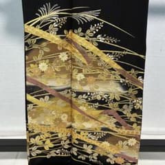 D864 黒留袖 さが美 花模様 金駒刺繍 正絹 着物 袷 極美品 - メルカリ