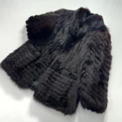 EMBA ブルーフォックス 染め ファーコート 毛皮 ブラック - メルカリ