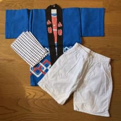 法被　子ども用　サイズ　中　祭　豆絞り、短パン付のサムネイル