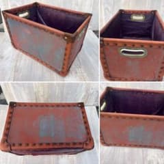 古いぼて箱 鋲飾り ボテ箱 レトロ 古道具 訳ありです 補強要 飾り棚に