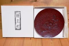 鎌倉彫　彫刻（つばき）　菓子器　 箱付きのサムネイル