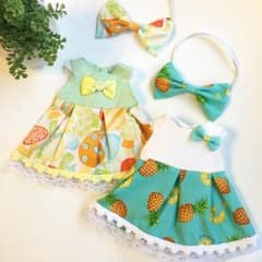 さーちゃんママ様専用♡メルちゃんお洋服♡パイナップル&きのこイエロー♡のサムネイル
