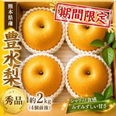 熊本県産 豊水梨 約2kg 4個前後 秀品のサムネイル