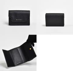 MARNI 三つ折り財布 黒 レザーのサムネイル