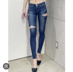 【GYDA】ジェイダ　ダメージ　デニム　スキニー　XSのサムネイル