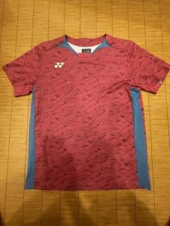 [美品] YONEX ゲームシャツ 波柄 レッド Lサイズ 日本代表ユニ 廃盤のサムネイル