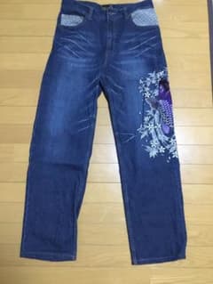 流儀圧搾　雅結　和柄デニム　32(81cm)のサムネイル