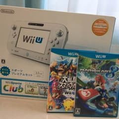 WiiU (shiro) 32GB 2枚カセット gcコントローラー付きのサムネイル