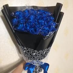 25本黒青バラブーケ　プレゼント お祝い 枯れない花 青いラメ付き❣️特別な人へ m11652985684_1.jpg?1643811620