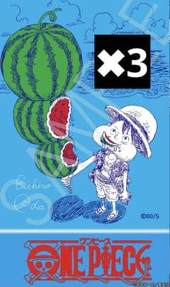 ナツコミ2026 ONE PIECE 描き下ろしメタキラカード ルフィ３枚のサムネイル