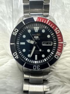 SEIKO セイコー5スポーツ 自動巻き　 ペプシ柄　ダイバーズ　裏スケルトン