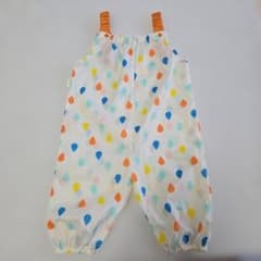 美品♡　Wpc プレイウェア　お砂場着　レインロンパース　しずく柄　撥水　保育園のサムネイル