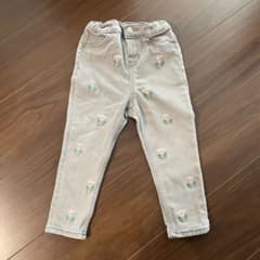 H&M ベビー デニムパンツ 花柄刺繍 92センチのサムネイル