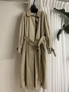 【Aquascutum】ステンカラーコート　裏地チェック【3F】イングランド製 Aquascutum】ステンカラーコート 裏地チェック【3F】イングランド製