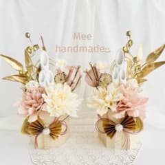 お正月飾り 門松 白 ピンク ゴールド ハンドメイド 特大 252 - メルカリ