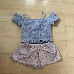 女の子用 セパレート水着 花柄 フリル 140cmのサムネイル