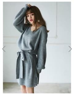 ウエストリボンニットワンピース♡SALE中～のサムネイル